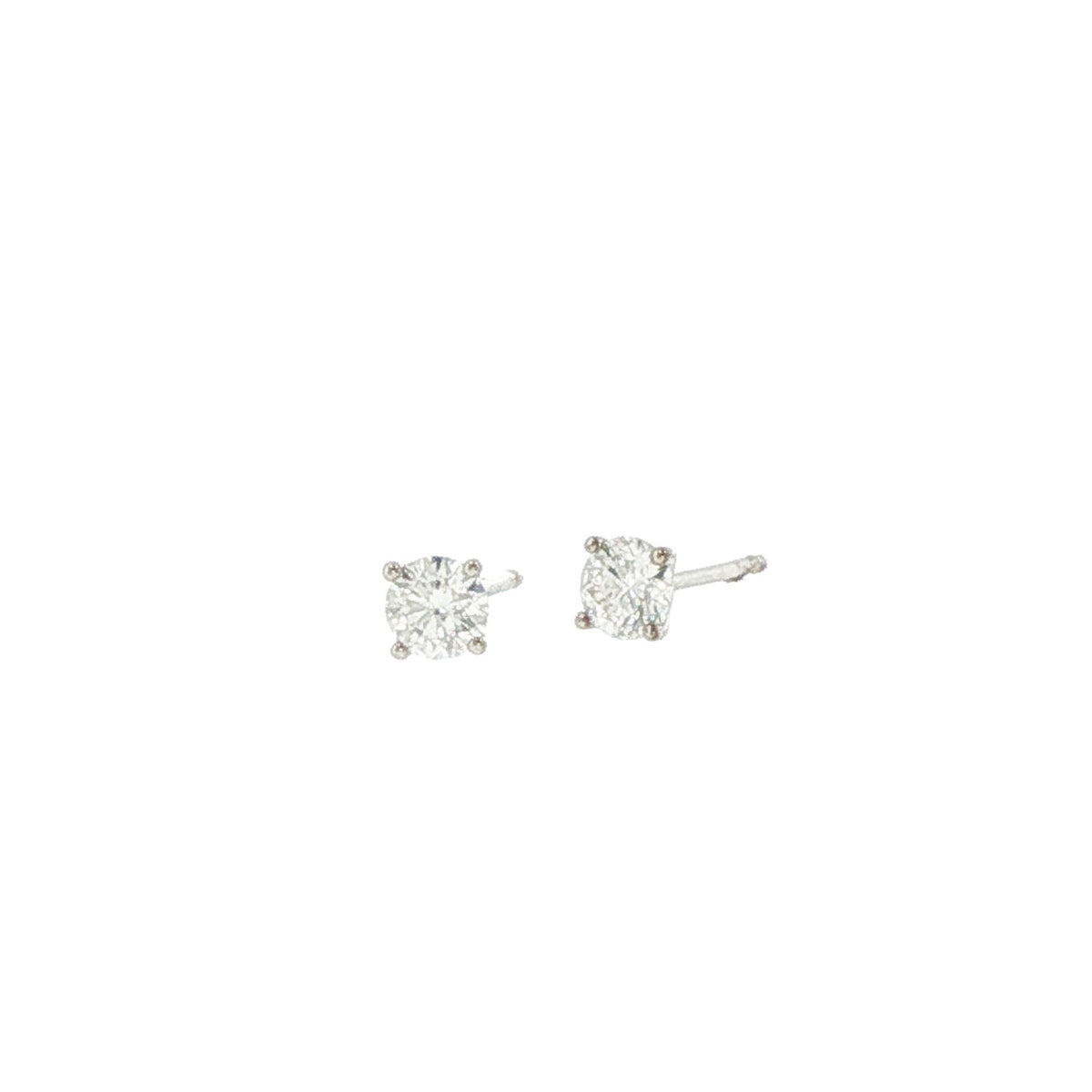 18K White Gold 4-Prong .40 Carat Martini Stud Earrings - NAGI