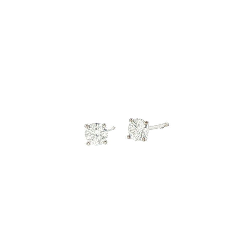 18K White Gold 4-Prong .40 Carat Martini Stud Earrings - NAGI