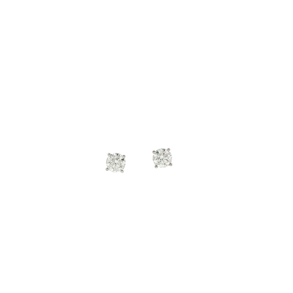18K White Gold 4-Prong .61 Carat Martini Stud Earrings
