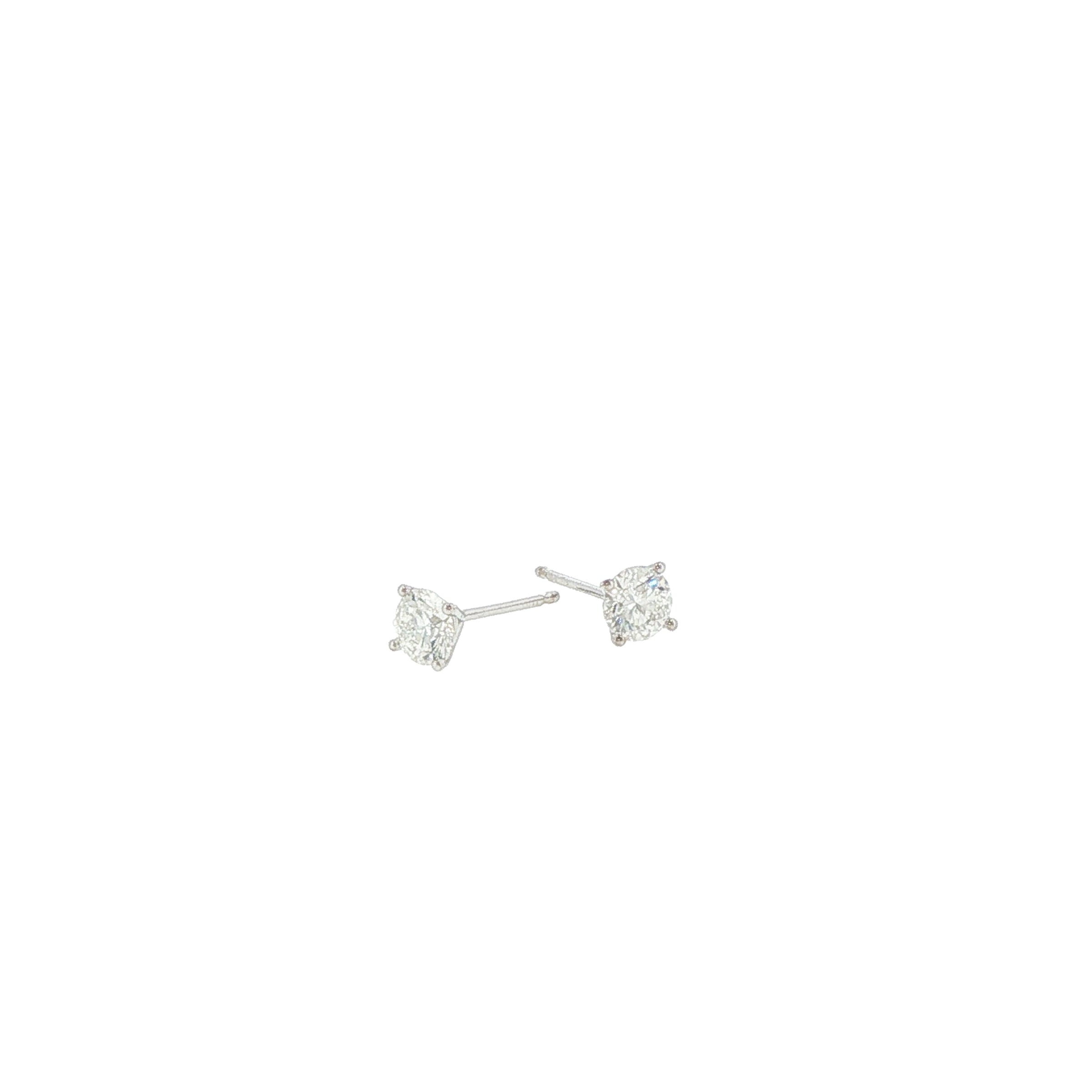 18K White Gold 4-Prong .61 Carat Martini Stud Earrings