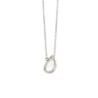 Platinum Pear Shaped Rose-Cut Slided Diamond Necklace - NAGI