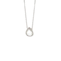 Platinum Pear Shaped Rose-Cut Slided Diamond Necklace - NAGI