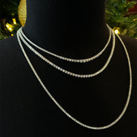 14K White Gold Graduating Diamond Tennis Necklace