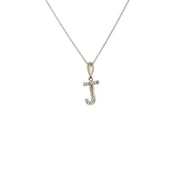 14K White Gold Initial J Diamond Necklace