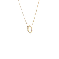 14K Yellow Gold Bezel Set Diamond Circle Necklace