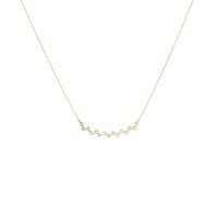 14K Yellow Gold Bezel Set Diamond Bar Necklace