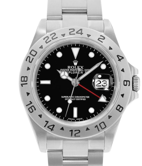 Pre-Owned Rolex Black Explorer II 40mm GMT Oyster 16570 Yr. 2006