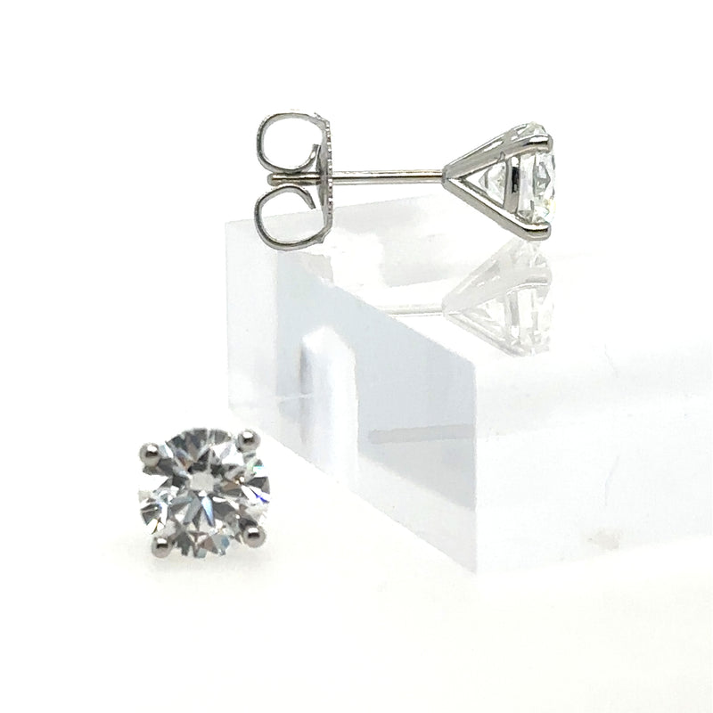 18K White Gold 4-Prong .30 Carat Martini Stud Earrings