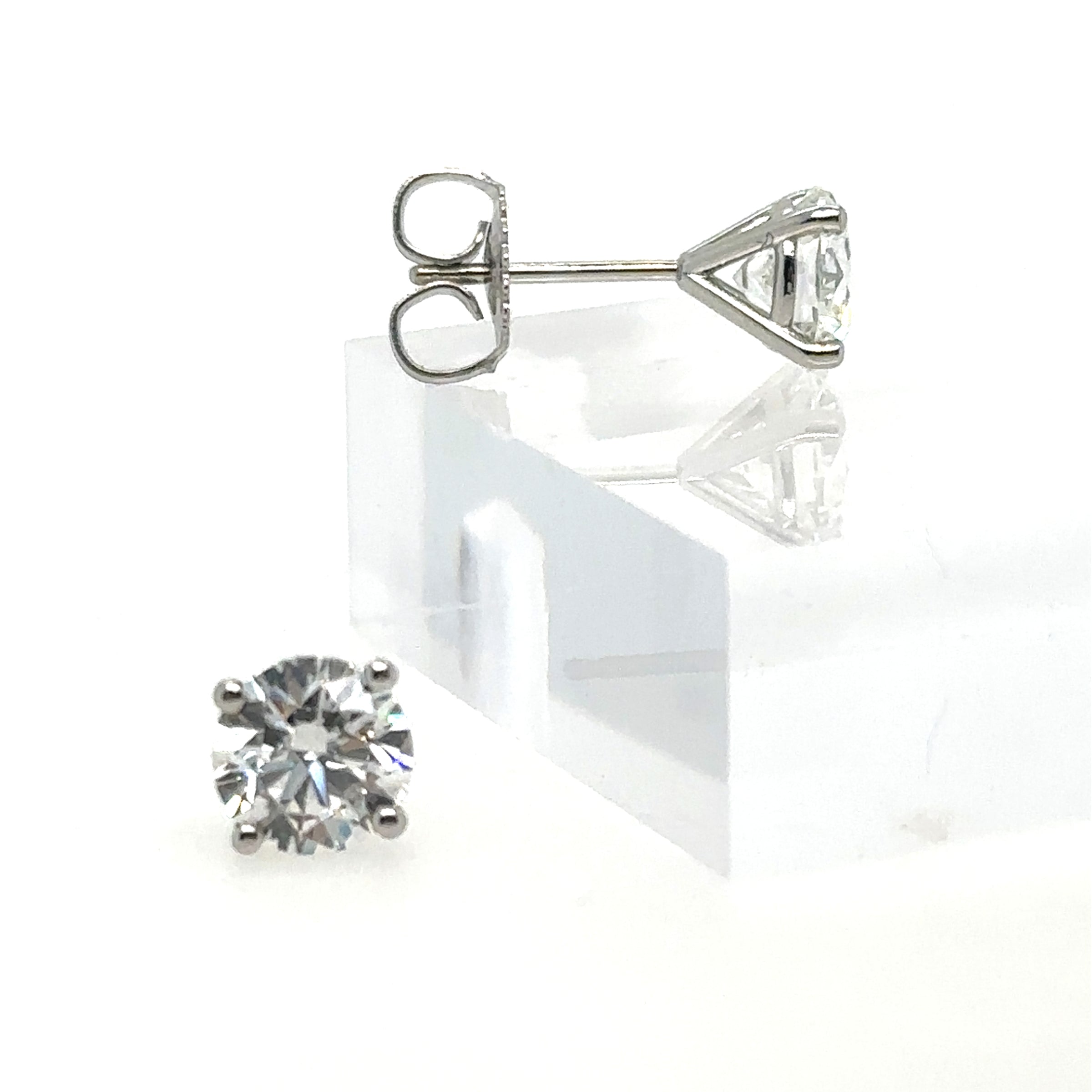 18K White Gold 4-Prong .40 Carat Martini Stud Earrings