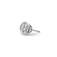18K White Gold Bezel Set Lab-Grown Diamond Stud Earrings img2