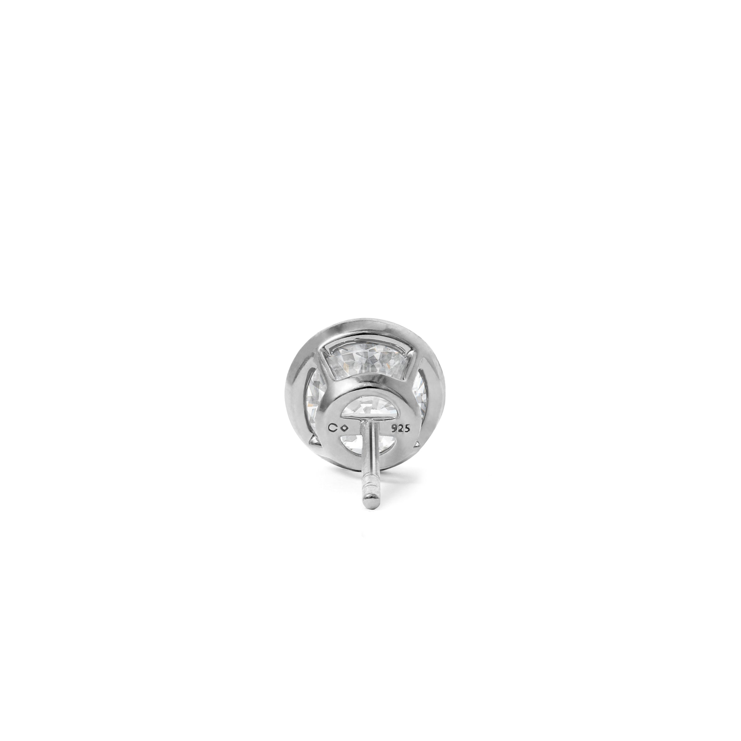 18K White Gold Bezel Set Lab-Grown Diamond Stud Earrings img3