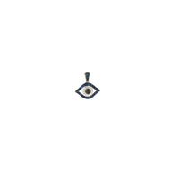 18K White Gold Evil Eye Sapphire Black Diamond and White Diamond Pendant