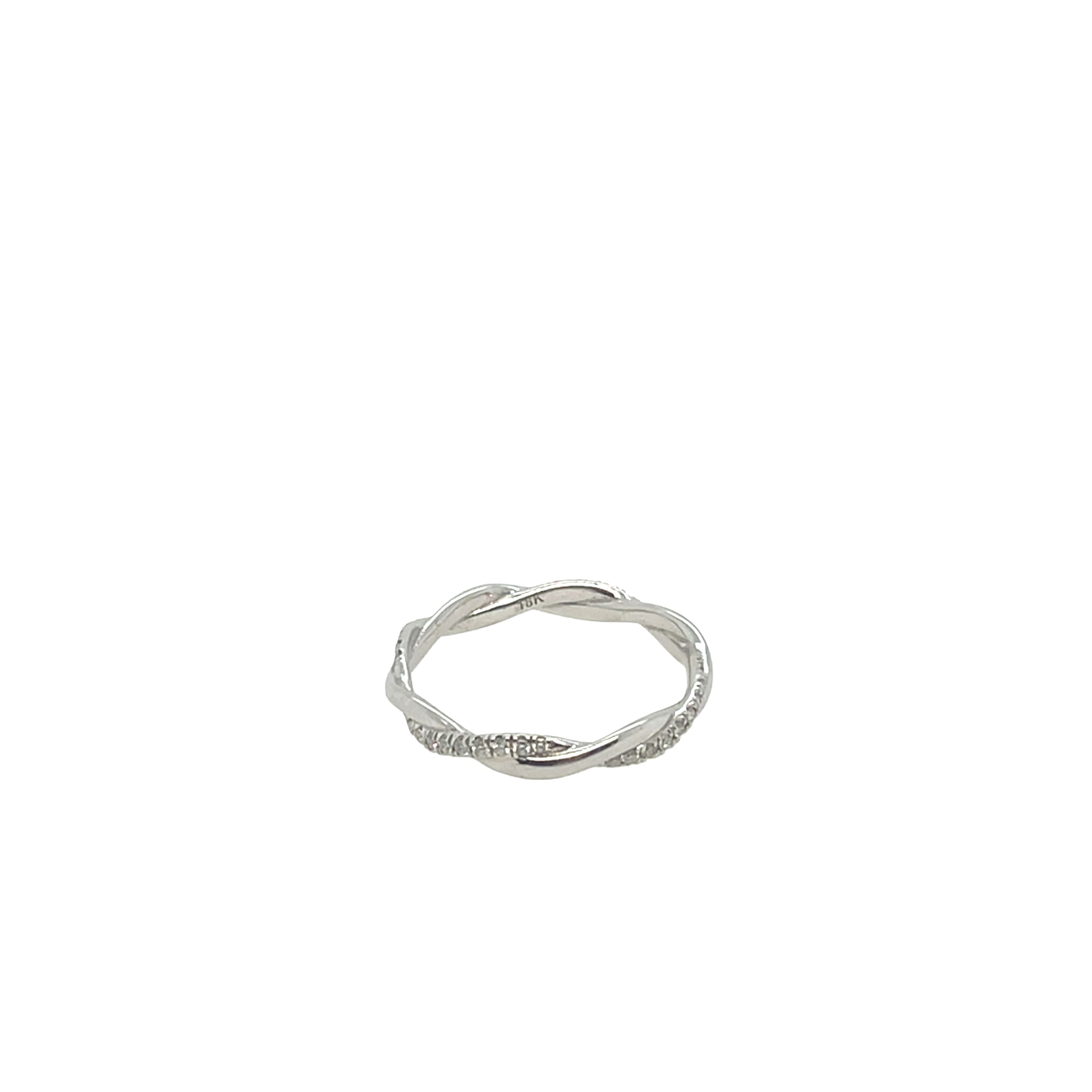 18K White Gold Twist Diamond Band img1