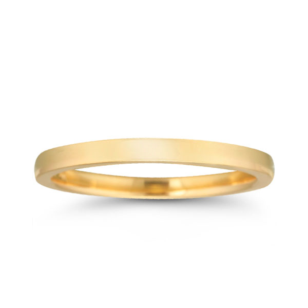 18K Yellow Gold 2MM Low Dome Wedding Band