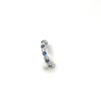 18K White Gold Alternating Sapphire and Diamond Eternity band