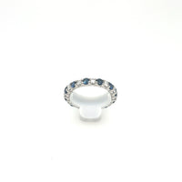 18K White Gold Alternating Sapphire and Diamond Eternity band
