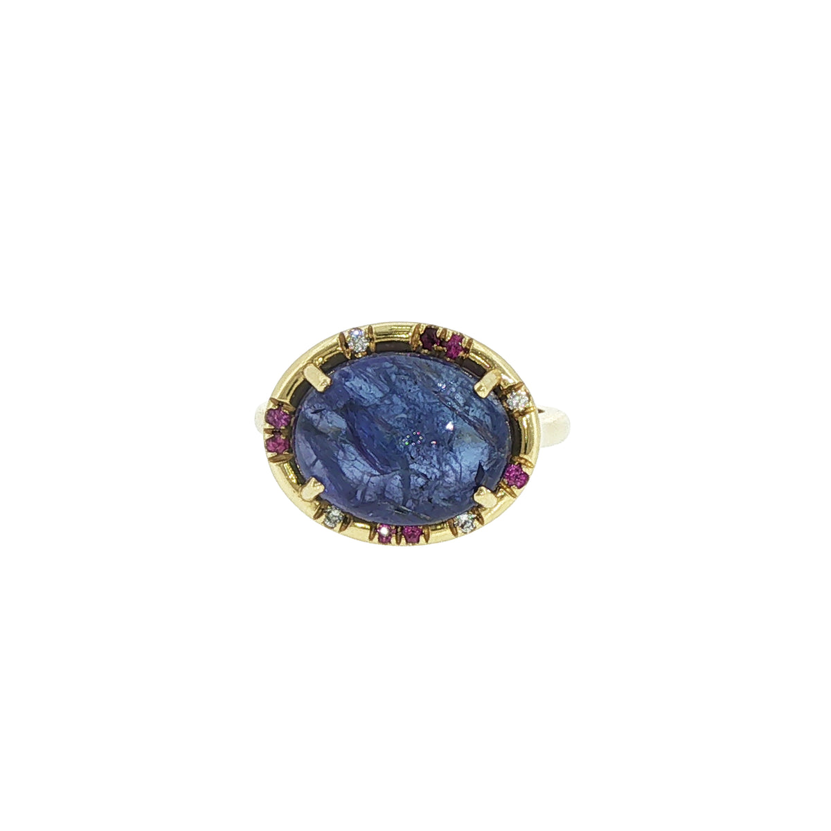 Lauren K. 18K Yellow Gold Tanzanite and Pink Sapphire Ring