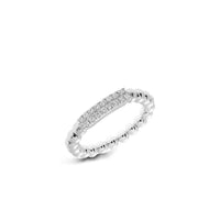 Hulchi Belluni 18K Whire Gold Double Row Diamond Stretch Ring