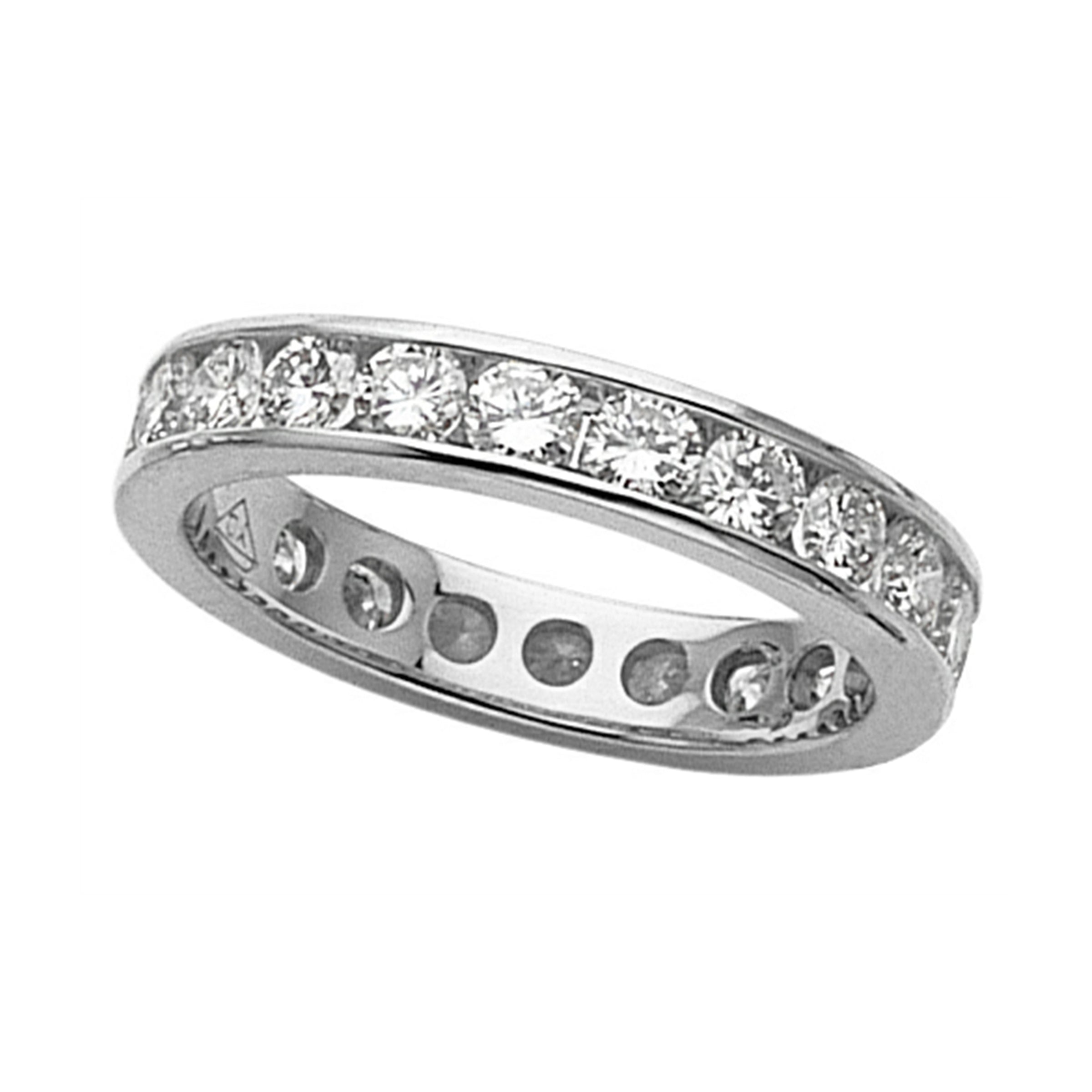 18K White Gold Channel Set Diamond Eternity Band