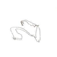 Hulchi Belluni 18K White Gold Single Diamond Open Bar Necklace