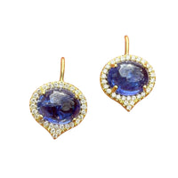 Lauren K. 18K Yellow Gold Tanzanite and Diamond Earrings