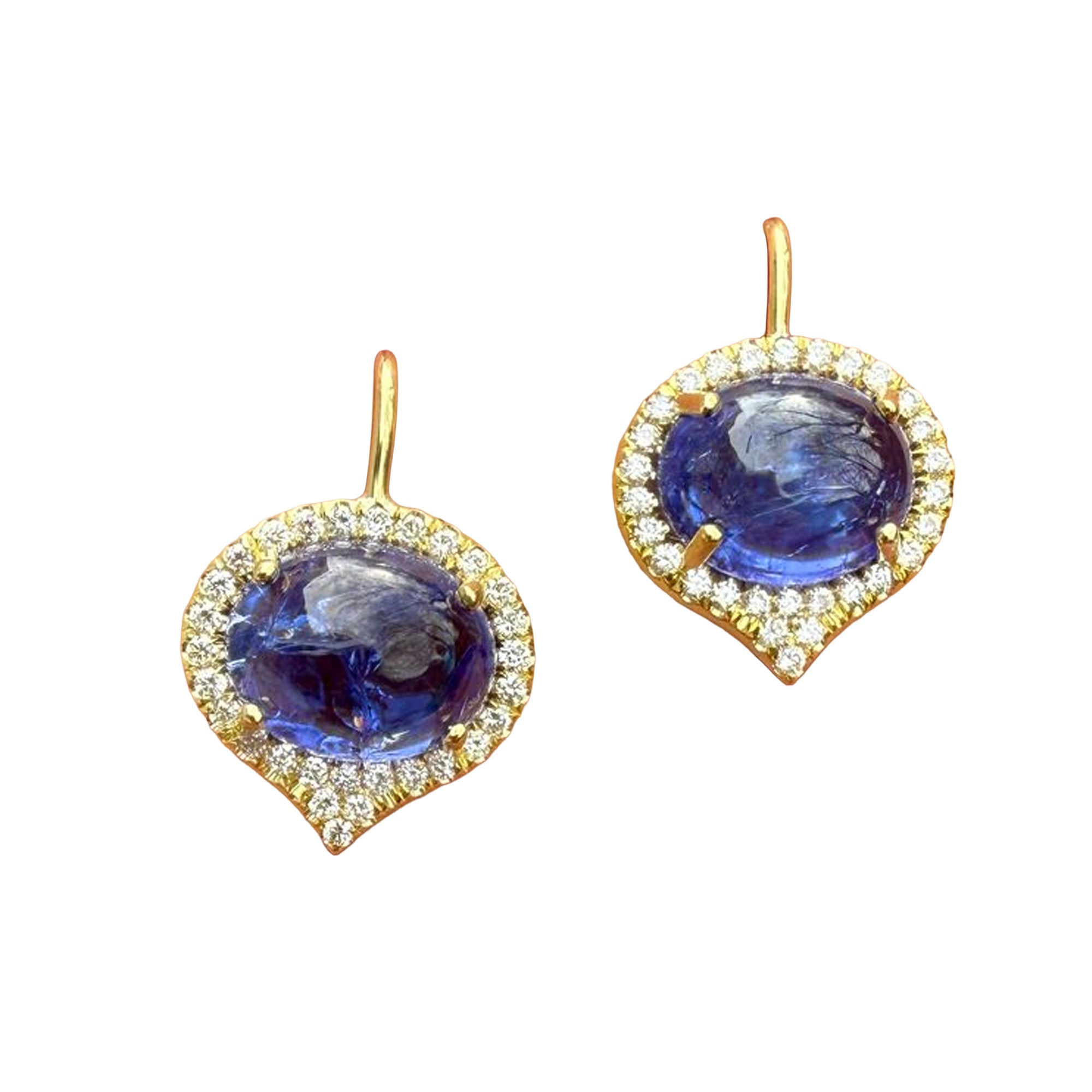Lauren K. 18K Yellow Gold Tanzanite and Diamond Earrings