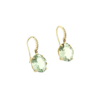 Lauren K. 18K Yellow Gold Green Amethyst & Diamond Earrings