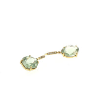Lauren K. 18K Yellow Gold Green Amethyst & Diamond Earrings