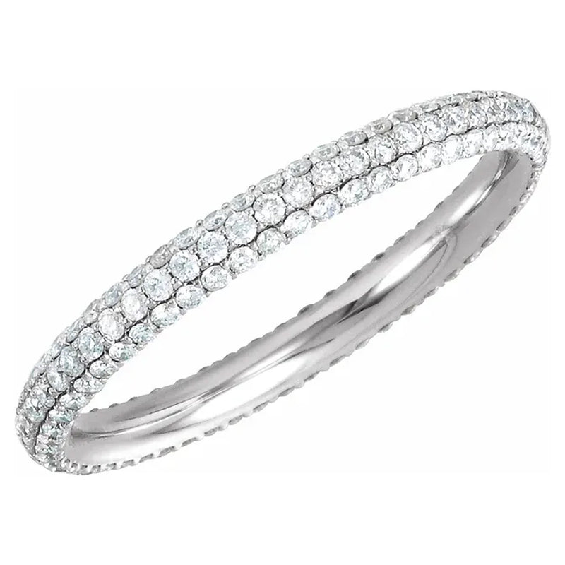 Platinum Eternity Pave Diamond Band 2128