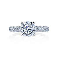 Platinum Micro U-Prong Cathedral Engagement Ring Mounting, 1.37Cts