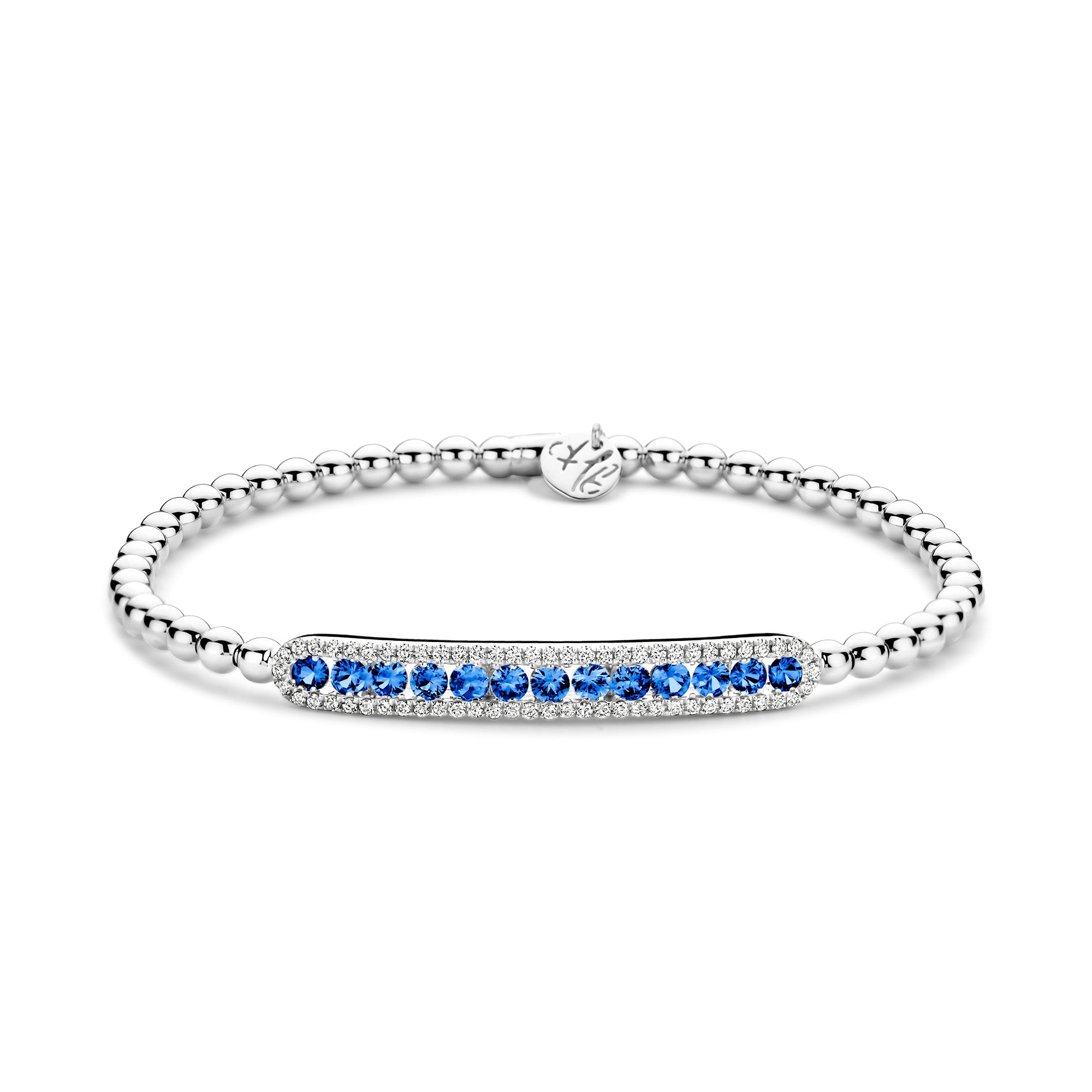 Hulchi Belluni Sapphire and Diamond Stretch Bracelet