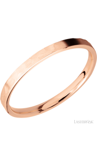 2 mm wide Flat 14K Rose Gold band.