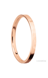 2 mm wide Flat 14K Rose Gold band.
