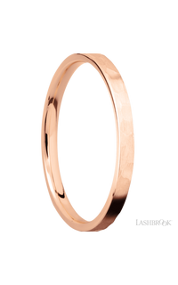 2 mm wide Flat 14K Rose Gold band.