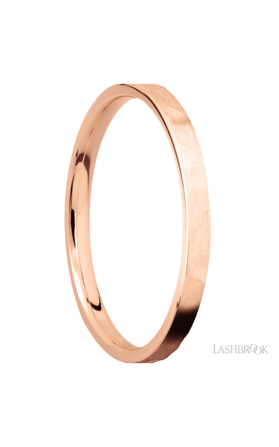 2 mm wide Flat 14K Rose Gold band. - NAGI