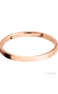 2 mm wide Flat 14K Rose Gold band.