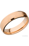 6 mm wide Beveled 14K Rose Gold band.