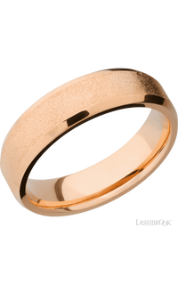 6 mm wide Beveled 14K Rose Gold band. - NAGI