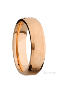 6 mm wide Beveled 14K Rose Gold band.
