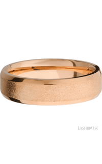 6 mm wide Beveled 14K Rose Gold band.