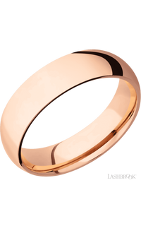 6 mm wide Domed 14K Rose Gold band.