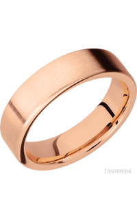 6 mm wide Flat 14K Rose Gold band.
