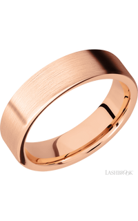 6 mm wide Flat 14K Rose Gold band.