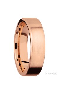 6 mm wide Flat 14K Rose Gold band.