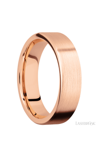 6 mm wide Flat 14K Rose Gold band.