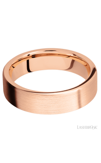 6 mm wide Flat 14K Rose Gold band.