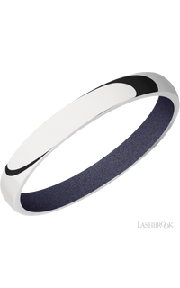 3 mm wide Domed 14K White Gold band featuring a Crushed Orchid sleeve.