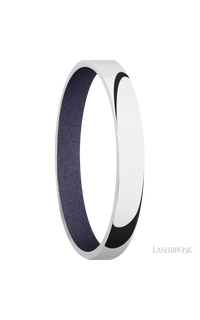 3 mm wide Domed 14K White Gold band featuring a Crushed Orchid sleeve.