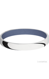 3 mm wide Domed 14K White Gold band featuring a Crushed Orchid sleeve.