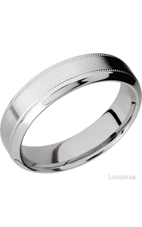 6 mm wide High Bevel Milgrain 14K White Gold band.